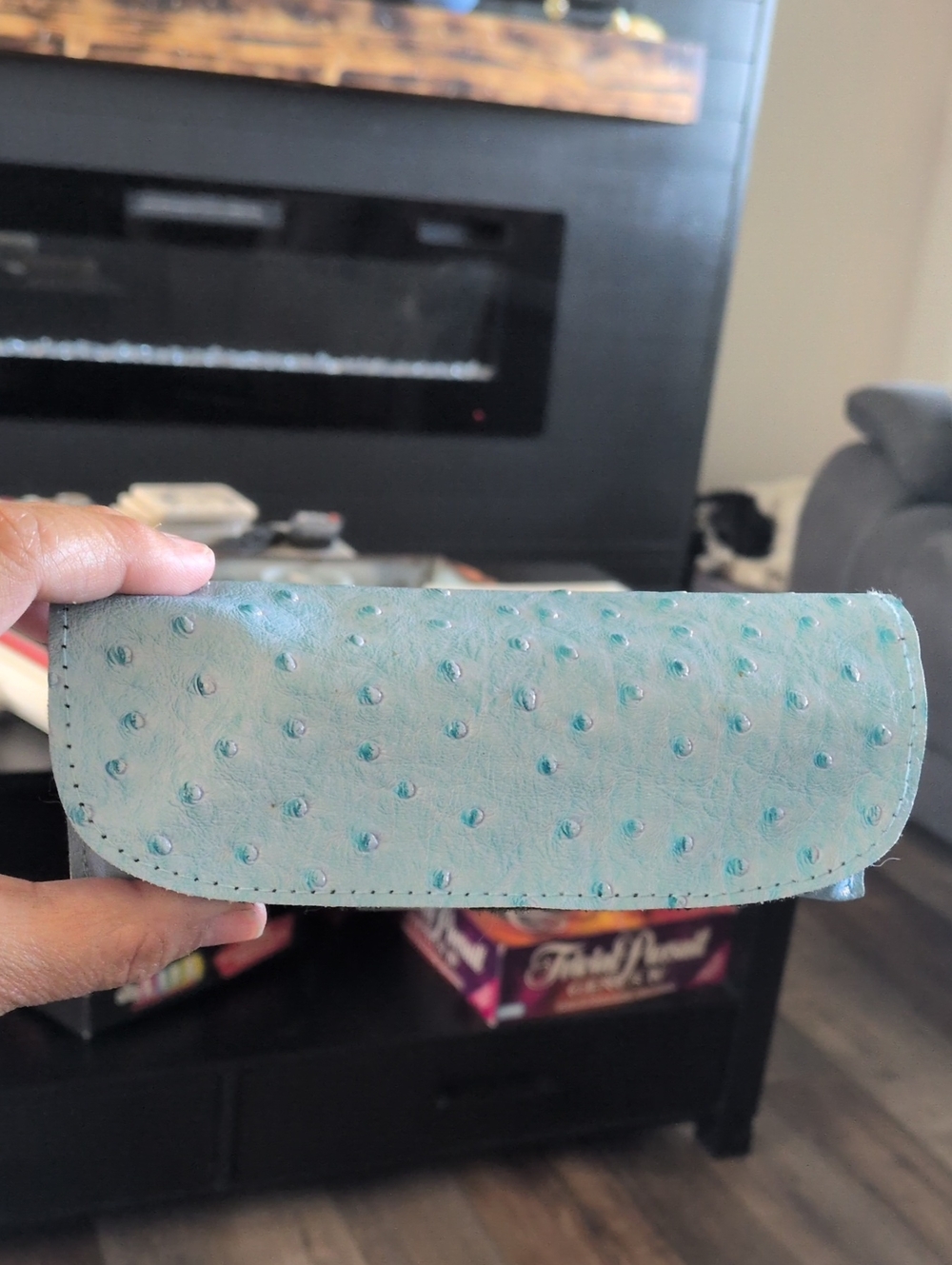 Light Blue Textured Eyewear‎ Case ONLY